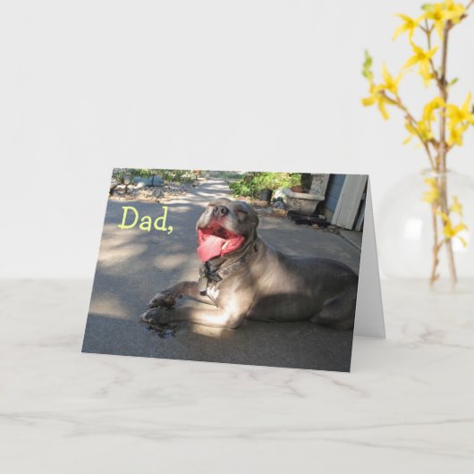 Crazy Dad Pitbull Vaderdag Kaart (Gele Bloem)