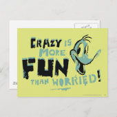  Crazy DAFFY DUCK™ Briefkaart (Voorkant / Achterkant)