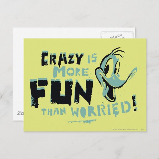  Crazy DAFFY DUCK™ Briefkaart (Voorkant / Achterkant)