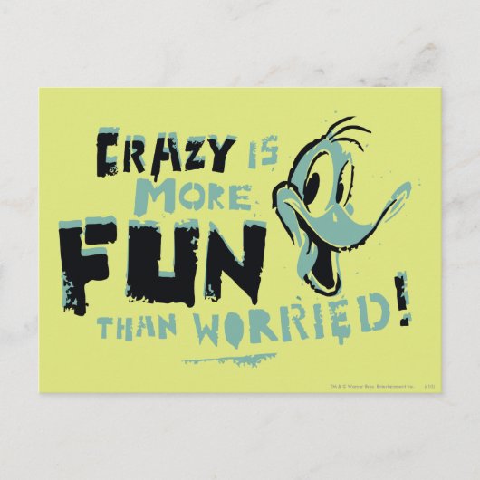  Crazy DAFFY DUCK™ Briefkaart (Voorkant)