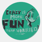 Crazy DAFFY DUCK™ Ronde Sticker (Voorkant)
