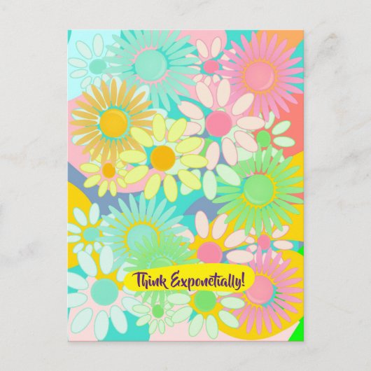 Crazy Daisy Bloom denkt exponentieel na! pc-briefk Briefkaart (Voorkant)