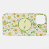Crazy Daisy Floral Personalized iPhone Case Hoesje (Achterkant horizontaal)
