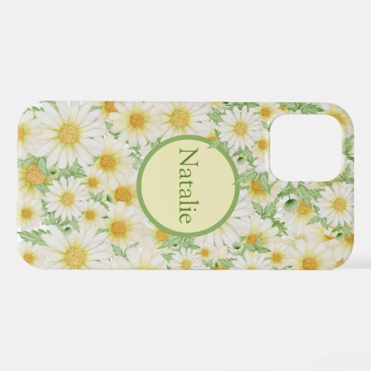 Crazy Daisy Floral Personalized  iPhone Case iPhone Hoesje (Achterkant horizontaal)