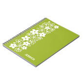 Crazy Daisy Pattern in Spring Green met naam Notitieboek (Linkerzijde)