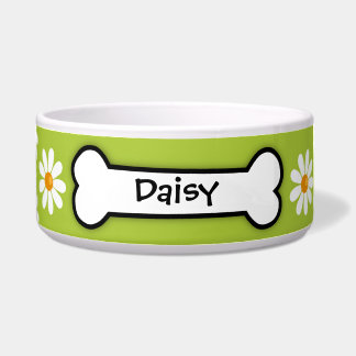 Crazy Daisy Persoonlijke Dog Bowl - Groen Voerbakje