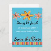 Crazy Daisy "Save the Date" Briefkaart (Voorkant / Achterkant)