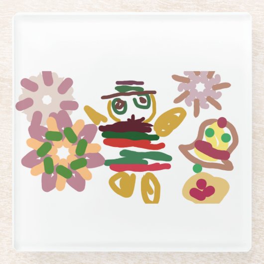 Crazy dance gingerbread   glazen onderzetter (Voorkant)