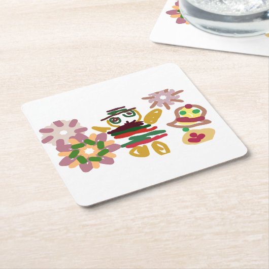 Crazy dance gingerbread   kartonnen onderzetters (Schuin)