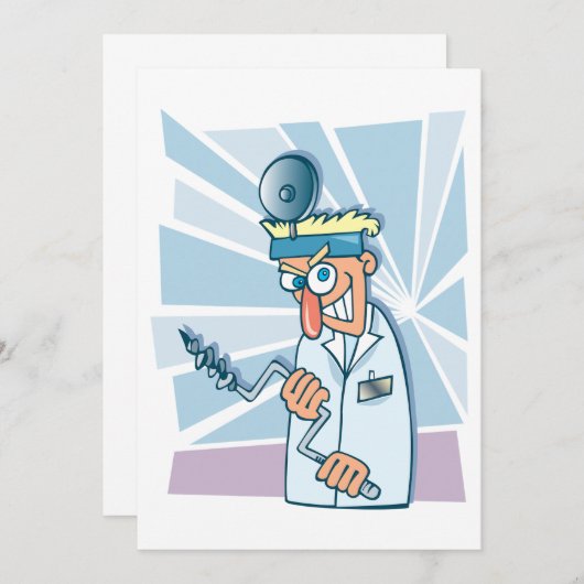 Crazy Dentist Invitations Kaart (Voorkant / Achterkant)