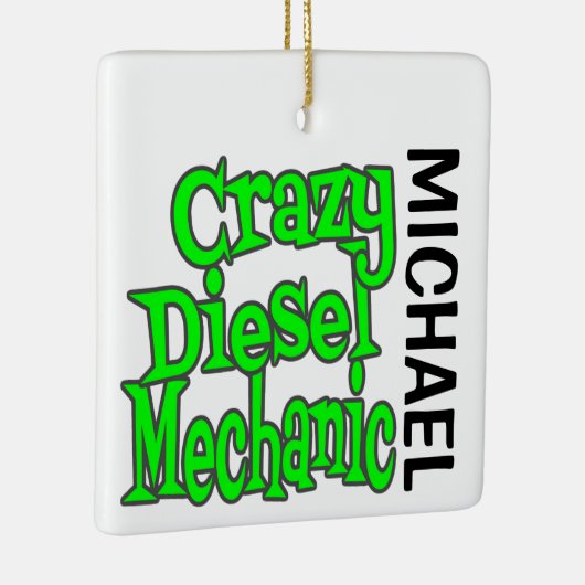 Crazy Diesel Mechanic CUSTOM Keramisch Ornament (Rechts)
