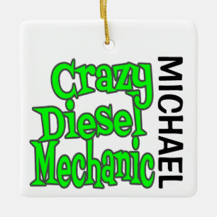 Crazy Diesel Mechanic CUSTOM Keramisch Ornament
