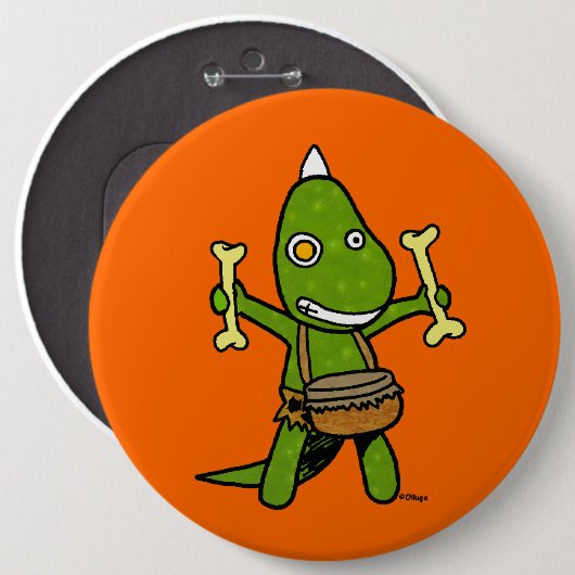 Crazy Dino Ronde Button 6,0 Cm (Voorkant /achterkant)