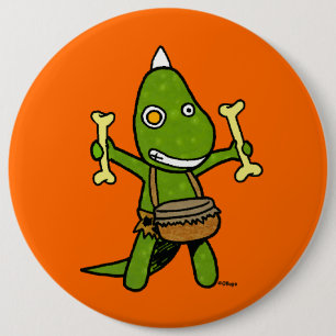 Crazy Dino Ronde Button 6,0 Cm