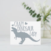 Crazy Dinosaur Lady Briefkaart (Staand voorkant)