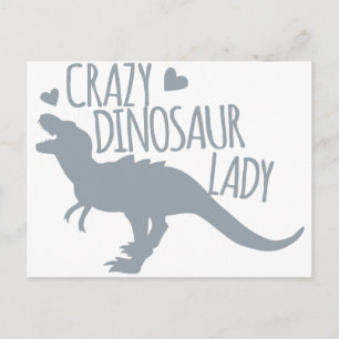 Crazy Dinosaur Lady Briefkaart