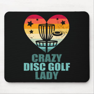 Crazy Disc Golf Dames Vintage Retro Hart Grappige Muismat