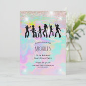 Crazy disco holographic psychedelic jarig kaart (Staand voorkant)