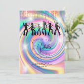 Crazy disco holographic psychedelic jarig kaart (Staand voorkant)