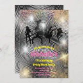 Crazy disco psychedelic jarig kaart (Voorkant / Achterkant)