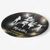 Crazy disco techno psychedelic jarig papieren bordje (Gekanteld)