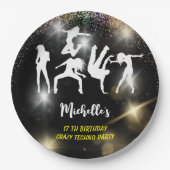 Crazy disco techno psychedelic jarig papieren bordje (Voorkant)