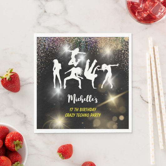 Crazy disco techno psychedelic jarig servet (Insitu)