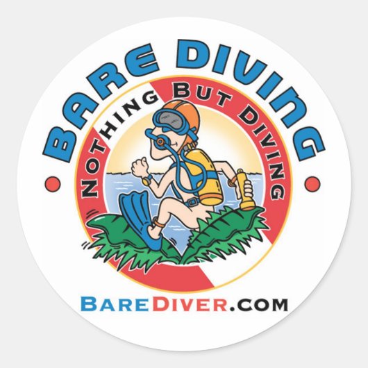 Crazy Diver Bare Diver Sticker (Voorkant)