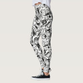 Crazy doedles die in een naadloos patroonontwerp p leggings (Links)