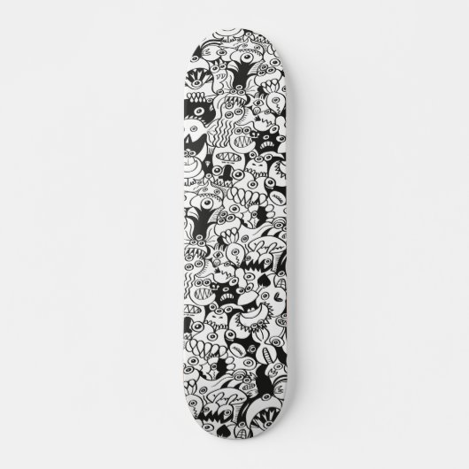 Crazy doedles die in een naadloos patroonontwerp p persoonlijk skateboard (Voorkant)