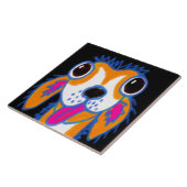Crazy Dog Abstracte Kunst Tegeltje (Zijkant)