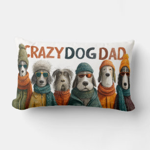 Crazy Dog Dad beroemd gemaakt door Dogs in Winter Kussen
