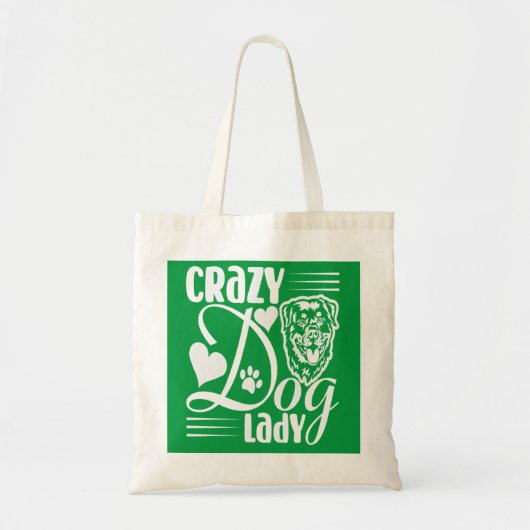 Crazy dog dame tote bag (Voorkant)