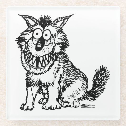 Crazy Dog Glazen Onderzetter (Voorkant)