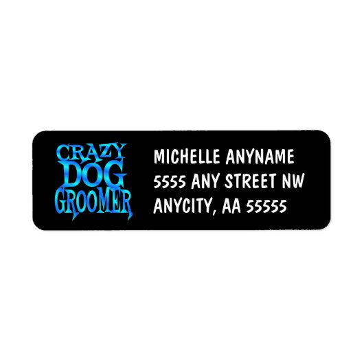 Crazy Dog Groomer Etiket (Voorkant)