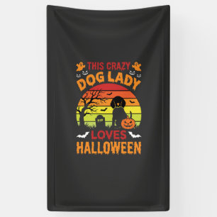 Crazy Dog Lady Loves Halloween Vintage Design Spandoek