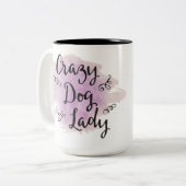 Crazy Dog Lady (Paars) Tweekleurige Koffiemok (Voorkant links)