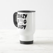 Crazy Dog Lady RVS Reisbeker (Voorkant links)