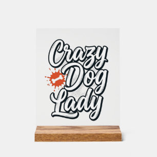 Crazy Dog Lady Vintage Huisdierliefhebber Typograf Acryl Bord