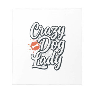 Crazy Dog Lady Vintage Huisdierliefhebber Typograf Notitieblok