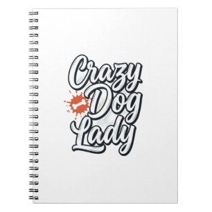 Crazy Dog Lady Vintage Huisdierliefhebber Typograf Notitieboek
