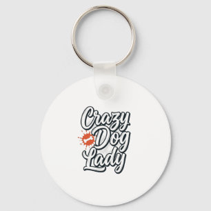 Crazy Dog Lady Vintage Huisdierliefhebber Typograf Sleutelhanger
