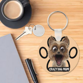 Crazy Dog Mom-Crazy Dog Sleutelhanger