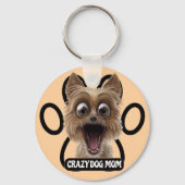 Crazy Dog Mom-Crazy Dog Sleutelhanger (Voorkant)