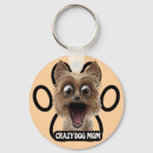 Crazy Dog Mom-Crazy Dog Sleutelhanger (Achterkant)