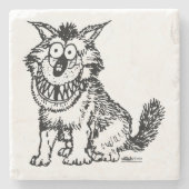 Crazy Dog Stenen Onderzetter (Voorkant)