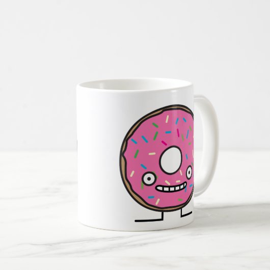 Crazy Donut met Sprinkles roze ijsbreker Koffiemok (Voorkant rechts)