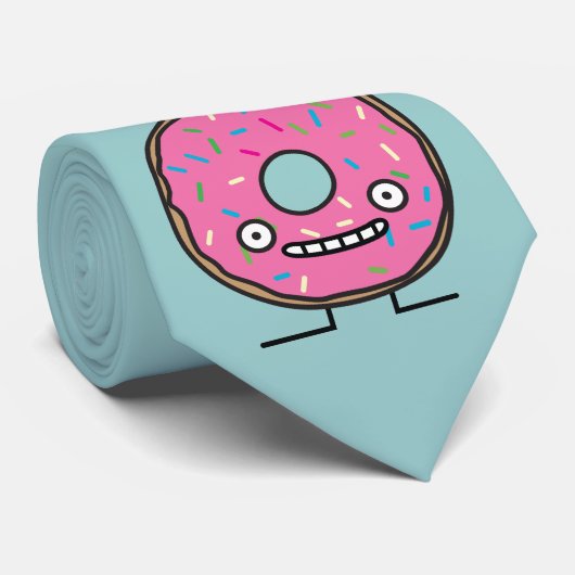 Crazy Donut met Sprinkles roze ijsbreker Stropdas (Opgerold)