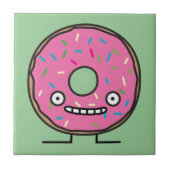 Crazy Donut met Sprinkles roze ijsbreker Tegeltje (Voorkant)