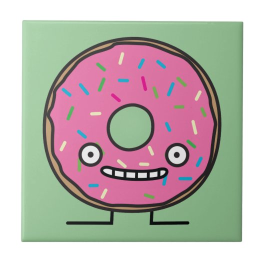Crazy Donut met Sprinkles roze ijsbreker Tegeltje (Voorkant)